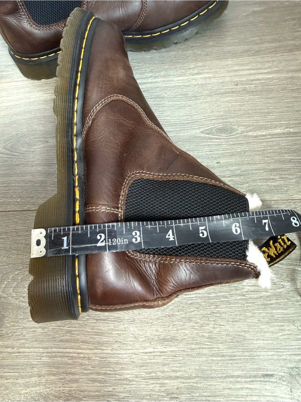 Dr. Martens 2976 Leonore Faux Fur Lined Chelsea Boots Brown Size 10 - Picture 7 of 16